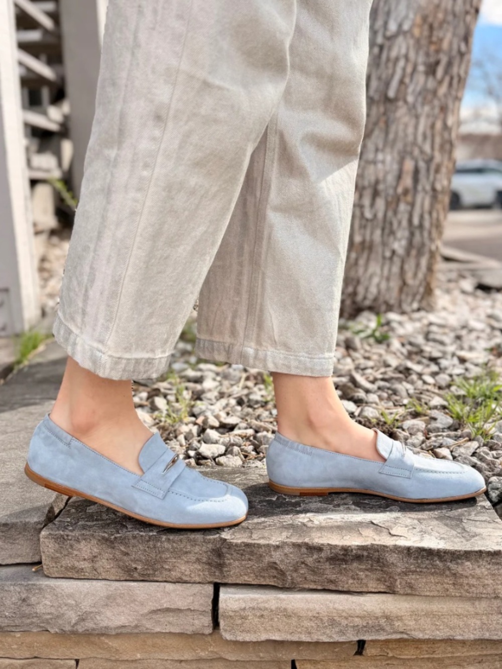 Laura Bellariva Suede Loafer 9850A in Sky